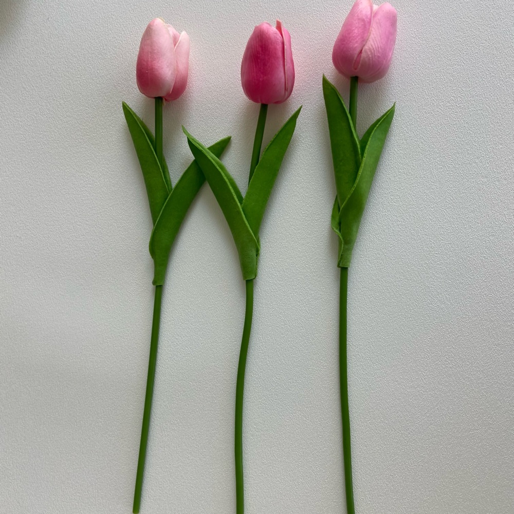 20 Count | Pink Tulips Real Touch Artificial Flowers Wedding Floral Bouquet New - Picture 6 of 11